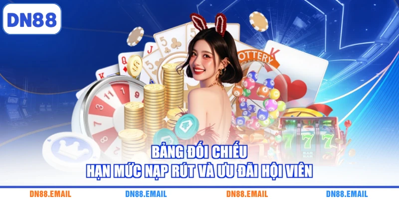 Bảng đối chiếu hạn mức nạp rút và ưu đãi hội viên